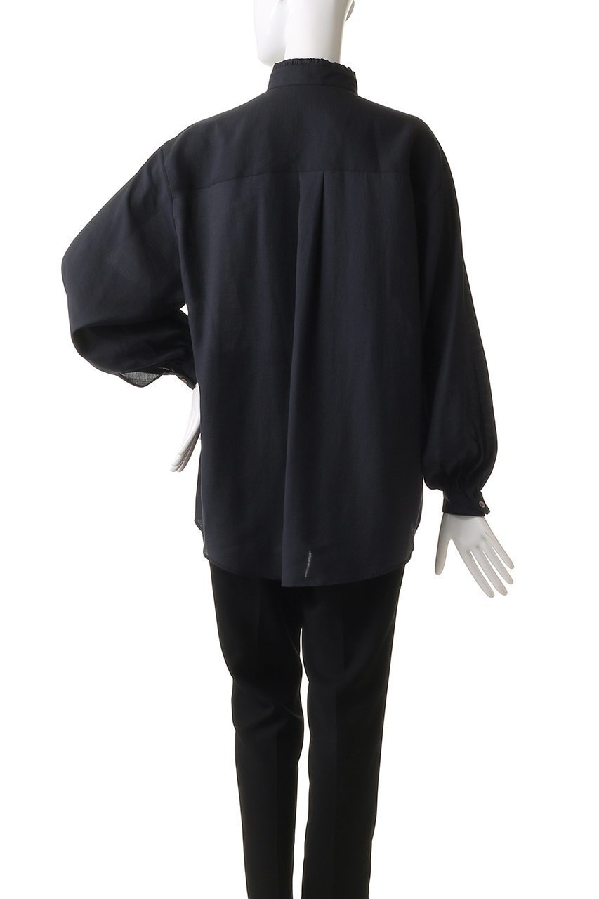 【エリオポール/heliopole】のフリルスタンドカラーブラウス 人気、トレンドファッション・服の通販 founy(ファニー) ファッション Fashion レディースファッション Fashion for Women トップス・カットソー Cut & Sew Tops シャツ・ブラウス・オフィスカジュアル Elegant Blouses & Button-Ups エアリー Airy Texture シアー Sheer, See-Through シンプル Simple, Minimal ジャケット Jacket, Outerwear スタンド Stand Collar, Upright Stand スリーブ Sleeve, Long Sleeve / Short Sleeve フリル Frill, Ruffle ロング Long, Long-Length other-4|ID: prp329100004199206 ipo3291000000035923263