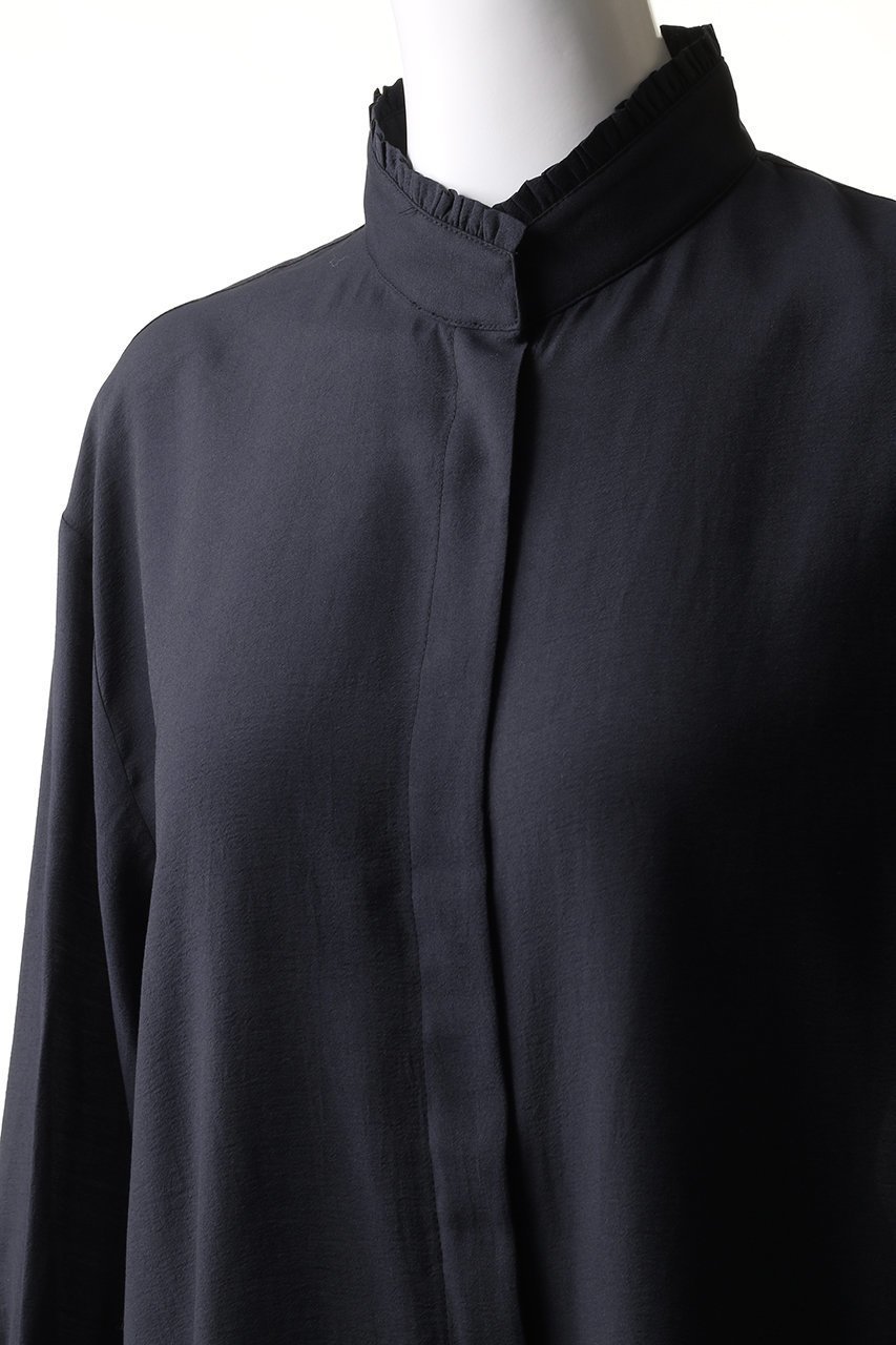 【エリオポール/heliopole】のフリルスタンドカラーブラウス 人気、トレンドファッション・服の通販 founy(ファニー) ファッション Fashion レディースファッション Fashion for Women トップス・カットソー Cut & Sew Tops シャツ・ブラウス・オフィスカジュアル Elegant Blouses & Button-Ups エアリー Airy Texture シアー Sheer, See-Through シンプル Simple, Minimal ジャケット Jacket, Outerwear スタンド Stand Collar, Upright Stand スリーブ Sleeve, Long Sleeve / Short Sleeve フリル Frill, Ruffle ロング Long, Long-Length other-5|ID: prp329100004199206 ipo3291000000035923264