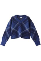 【ランバン オン ブルー/LANVIN en Bleu】のチェックジャガードニット 人気、トレンドファッション・服の通販 founy(ファニー) ファッション Fashion レディースファッション WOMEN トップス・カットソー Tops/Tshirt ニット Knit Tops プルオーバー Pullover A/W・秋冬 Aw・Autumn/Winter・Fw・Fall-Winter おすすめ Recommend イエロー Yellow クロップド Cropped セットアップ Set Up トレンド Trend モヘア Mohair NEW・新作・新着・新入荷 New Arrivals thumbnail ブルー|ID: prp329100004200913 ipo3291000000029104881