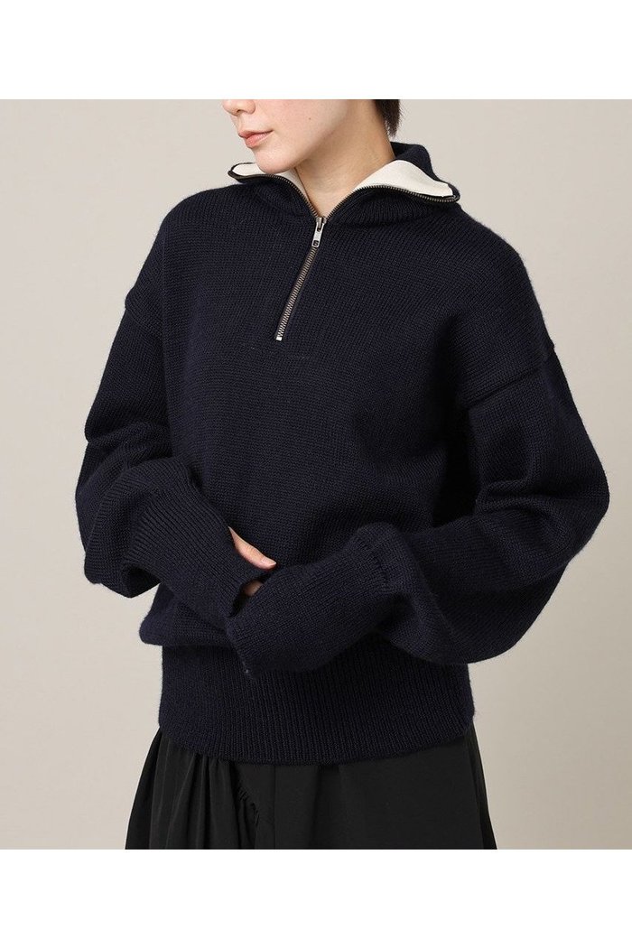 【カレンソロジー/Curensology】の【Miller Rayner】セーラーカラージップニット インテリア・キッズ・メンズ・レディースファッション・服の通販 founy(ファニー) https://founy.com/ ファッション Fashion レディースファッション WOMEN トップス・カットソー Tops/Tshirt ニット Knit Tops プルオーバー Pullover |ID: prp329100004200915 ipo3291000000029104889