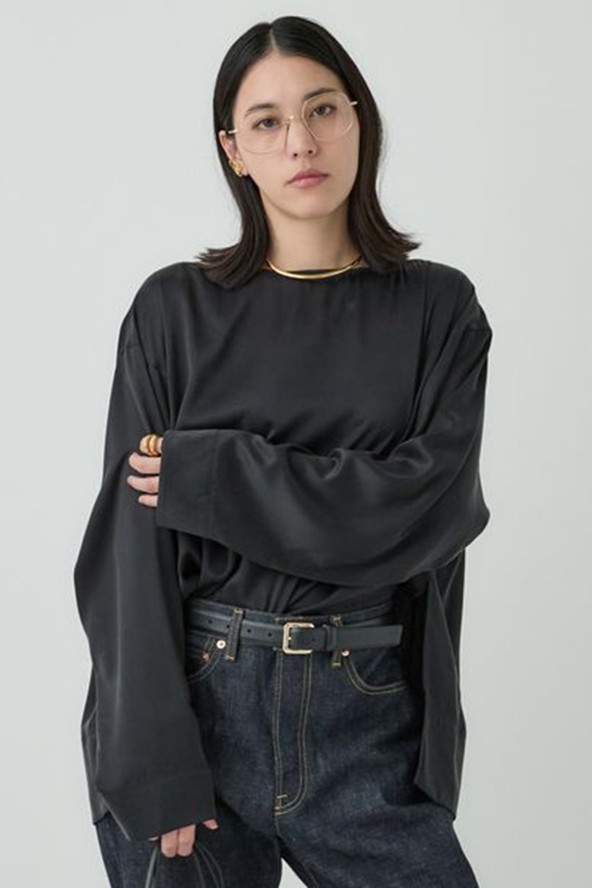 【カオス/Chaos】のシルクモーラロングTシャツ 人気、トレンドファッション・服の通販 founy(ファニー) 　ファッション　Fashion　レディースファッション　Fashion for Women　トップス・カットソー　Cut & Sew Tops　シャツ・ブラウス・オフィスカジュアル　Elegant Blouses & Button-Ups　ロングTシャツ・Tシャツ　Longline T-Shirts & Tees　カットソー・ベーシックTシャツ　Cut-and-Sewn Tops / Stretch Tees & Basics　サテン　Satin, Glossy Fabric　シルク　Silk, 100% Silk　ストレッチ　Stretch, Stretchy Fabric　スリット　Slit, Slit Detail　スリーブ　Sleeve, Long Sleeve / Short Sleeve　ロング　Long, Long-Length　エレガント 上品　Elegant　人気　Popular, Best Seller　A/W・秋冬　Autumn/Winter　other-8|ID: prp329100004200917 ipo3291000000036064815