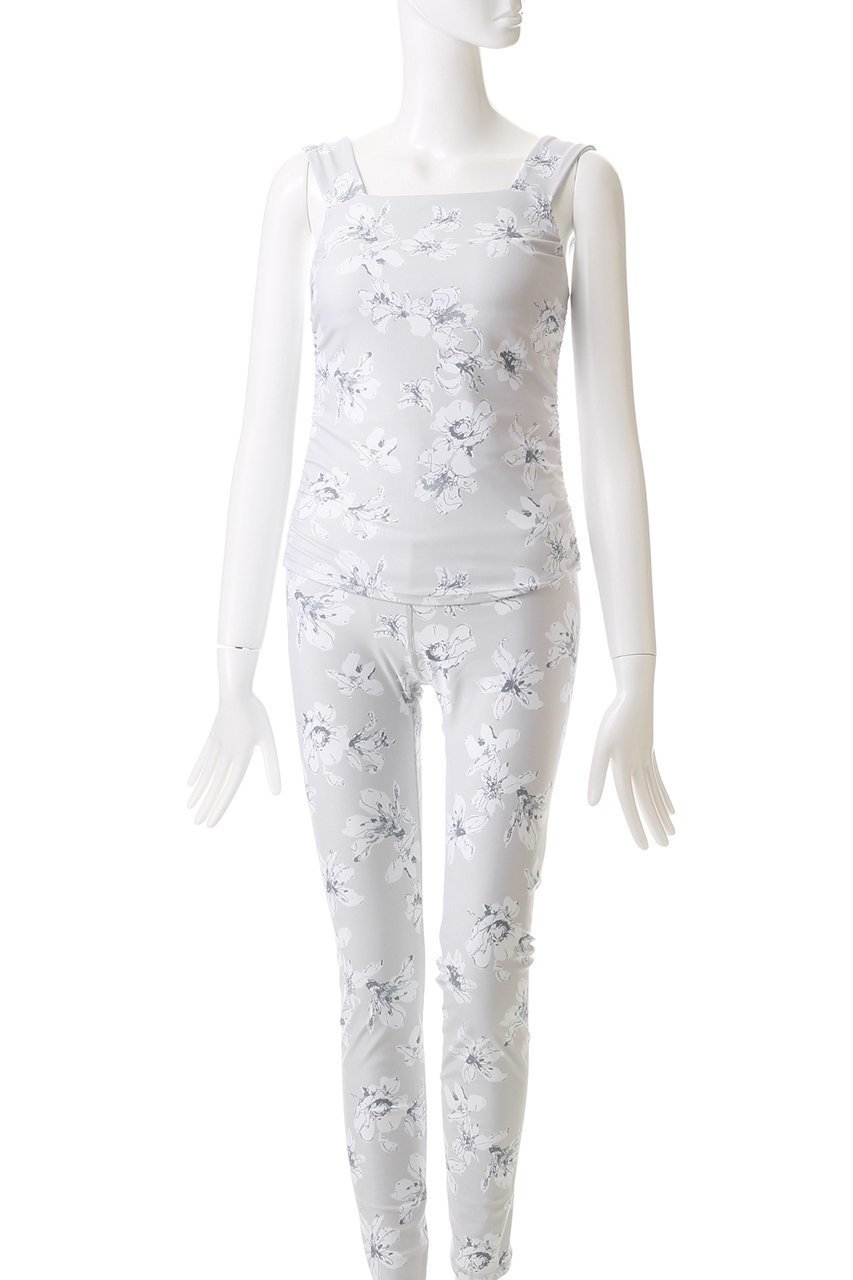 【ジュリエ/Julier】のBeigeflowerプリンミドルトップス 人気、トレンドファッション・服の通販 founy(ファニー) 　ファッション　Fashion　レディースファッション　WOMEN　トップス・カットソー　Tops/Tshirt　スポーツウェア　Sportswear　スポーツ トップス　Sports Tops　ギャザー　Gather　スクエア　Square　スポーツ　Sports　トレンド　Trend　フラワー　Flower　ミドル　Middle　ヨガ　Yoga　other-2|ID: prp329100004200926 ipo3291000000031389575