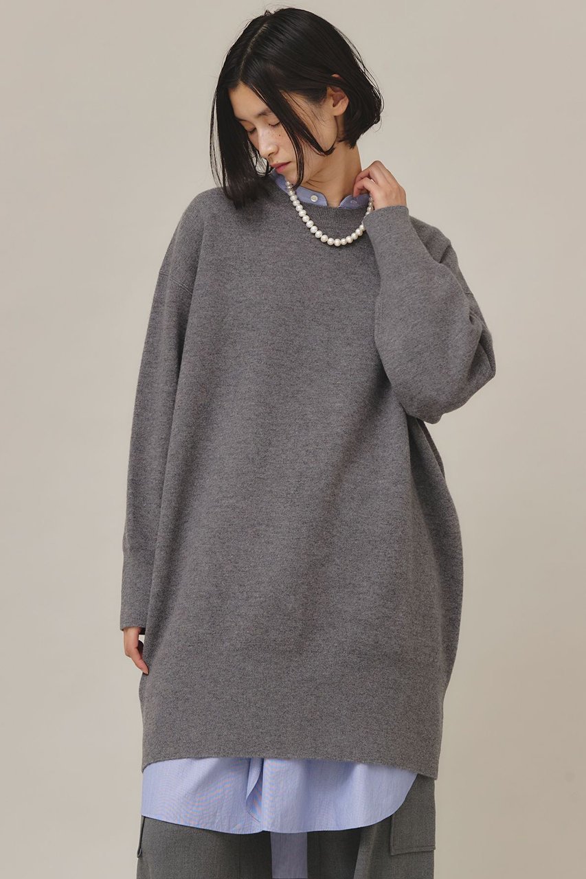 【カレンソロジー/Curensology】のセッケツステッチニットチュニック インテリア・キッズ・メンズ・レディースファッション・服の通販 founy(ファニー) 　ファッション　Fashion　レディースファッション　Ladies' Fashion Online　トップス・カットソー　Tops/Tshirt　ニット　Knit Tops　プルオーバー　Pullover　おすすめ　Recommend　カットソー　Cut And Sew　シンプル　Simple　チュニック　Tunic　ボトム　Bottom　ロング　Long　冬　Winter　グレー|ID: prp329100004200934 ipo3291000000032615320