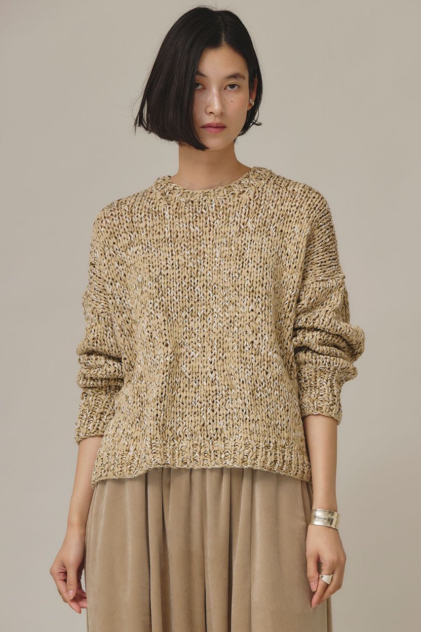 【カレンソロジー/Curensology】のミックスハンドニットプルオーバー 人気、トレンドファッション・服の通販 founy(ファニー) 　ファッション　Fashion　レディースファッション　WOMEN　トップス・カットソー　Tops/Tshirt　ニット　Knit Tops　プルオーバー　Pullover　コンパクト　Compact　シンプル　Simple　フレア　Flare　ボトム　Bottom　マフラー　Scarf　ミックス　Mix　日本製　Made In Japan　 other-1|ID: prp329100004200935 ipo3291000000030865926
