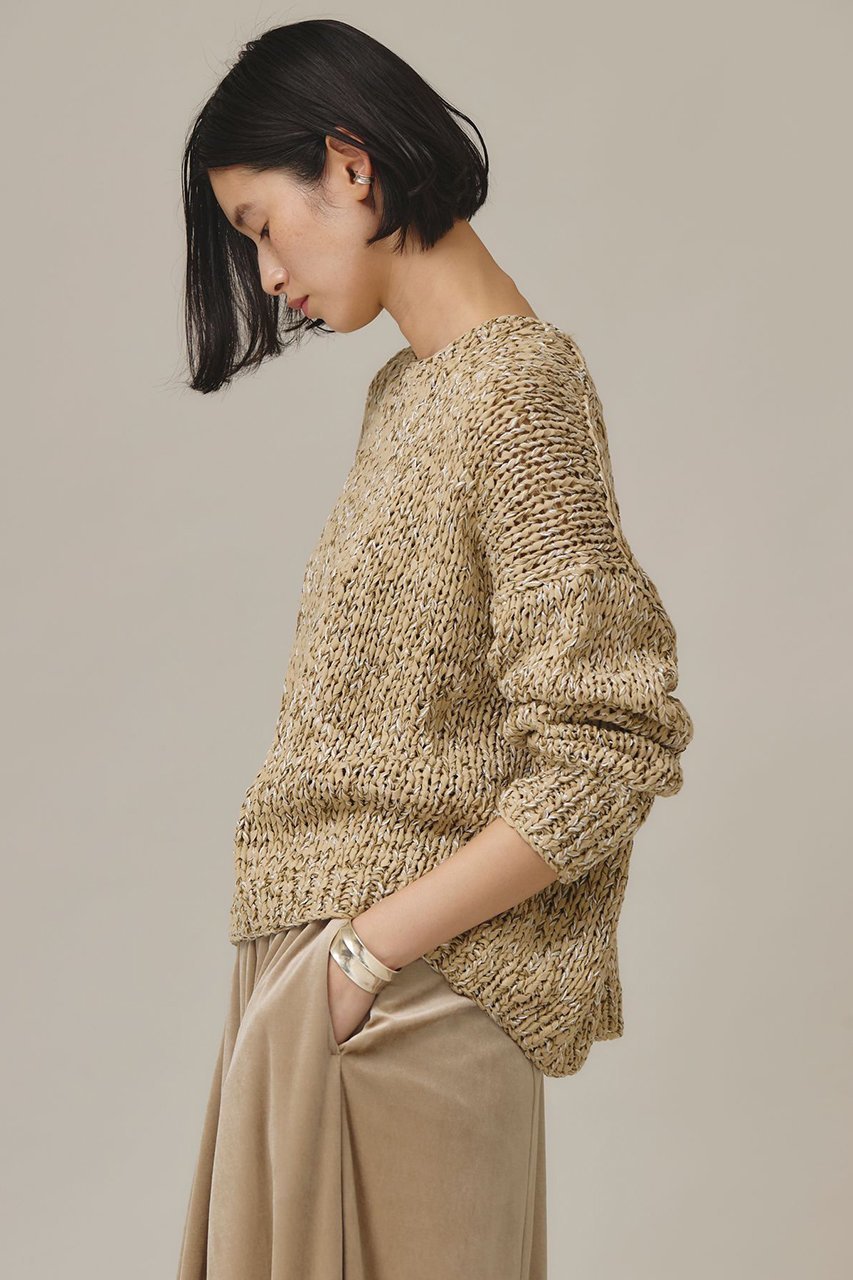 【カレンソロジー/Curensology】のミックスハンドニットプルオーバー 人気、トレンドファッション・服の通販 founy(ファニー) 　ファッション　Fashion　レディースファッション　WOMEN　トップス・カットソー　Tops/Tshirt　ニット　Knit Tops　プルオーバー　Pullover　コンパクト　Compact　シンプル　Simple　フレア　Flare　ボトム　Bottom　マフラー　Scarf　ミックス　Mix　日本製　Made In Japan　other-3|ID: prp329100004200935 ipo3291000000031389643