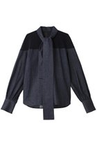 【ティーチ/TEECHI】の「ハンサムデニムシャツ」 人気、トレンドファッション・服の通販 founy(ファニー) ファッション Fashion レディースファッション Fashion for Women トップス・カットソー Cut & Sew Tops シャツ・ブラウス・オフィスカジュアル Elegant Blouses & Button-Ups アシンメトリー Asymmetrical Style インディゴ Indigo Denim カフス Cuff Design シアー Sheer, See-Through スリーブ Sleeve, Long Sleeve / Short Sleeve デコルテ Décolleté, Neckline デニム Denim, Jeans Material リボン Ribbon, Bow ロング Long, Long-Length thumbnail インディゴ|ID: prp329100004200943 ipo3291000000035719721