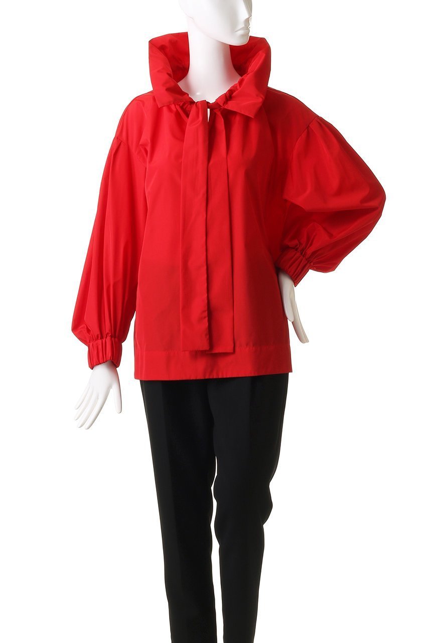 【ティーチ/TEECHI】の「ギャザリングリボンブラウス」リュクスタフタ 人気、トレンドファッション・服の通販 founy(ファニー) 　ファッション　Fashion　レディースファッション　Fashion for Women　トップス・カットソー　Cut & Sew Tops　シャツ・ブラウス・オフィスカジュアル　Elegant Blouses & Button-Ups　おすすめ　Recommended / Our Picks　ギャザー　Gathered, Ruffled　ジャケット　Jacket, Outerwear　スリーブ　Sleeve, Long Sleeve / Short Sleeve　タフタ　Taffeta, Structured Fabric　ハイネック　High Neck, Mock Neck　リボン　Ribbon, Bow　ロング　Long, Long-Length　other-6|ID: prp329100004200944 ipo3291000000032889445