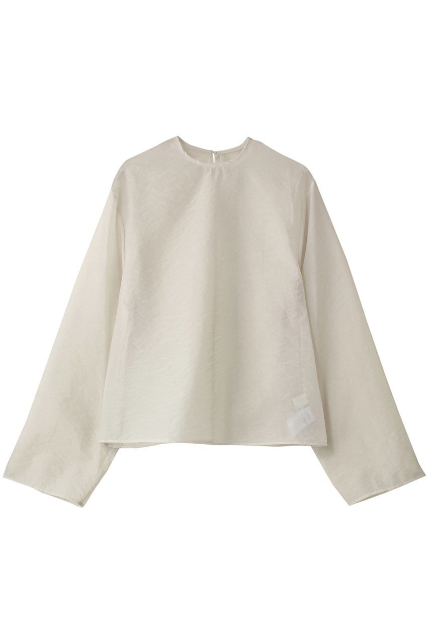 【ガリャルダガランテ/GALLARDAGALANTE】のシアークルーネックブラウス 人気、トレンドファッション・服の通販 founy(ファニー) 　ファッション　Fashion　レディースファッション　Fashion for Women　トップス・カットソー　Cut & Sew Tops　シャツ・ブラウス・オフィスカジュアル　Elegant Blouses & Button-Ups　シンプル　Simple, Minimal　ジャケット　Jacket, Outerwear　スリーブ　Sleeve, Long Sleeve / Short Sleeve　ビスチェ　Bustier, Corset Top　ロング　Long, Long-Length　 other-1|ID: prp329100004201017 ipo3291000000032889315