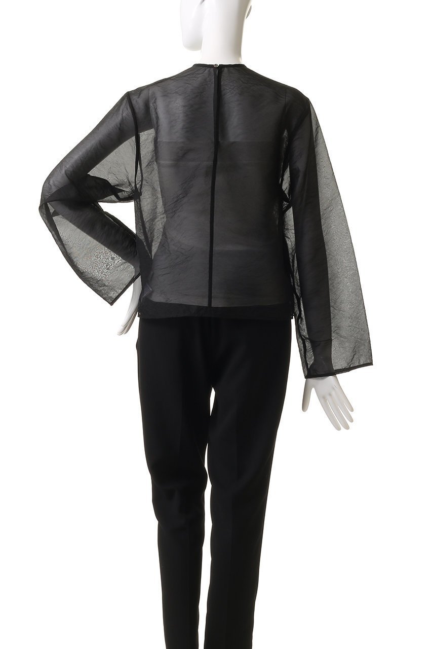 【ガリャルダガランテ/GALLARDAGALANTE】のシアークルーネックブラウス 人気、トレンドファッション・服の通販 founy(ファニー) 　ファッション　Fashion　レディースファッション　Fashion for Women　トップス・カットソー　Cut & Sew Tops　シャツ・ブラウス・オフィスカジュアル　Elegant Blouses & Button-Ups　シンプル　Simple, Minimal　ジャケット　Jacket, Outerwear　スリーブ　Sleeve, Long Sleeve / Short Sleeve　ビスチェ　Bustier, Corset Top　ロング　Long, Long-Length　other-4|ID: prp329100004201017 ipo3291000000032889335