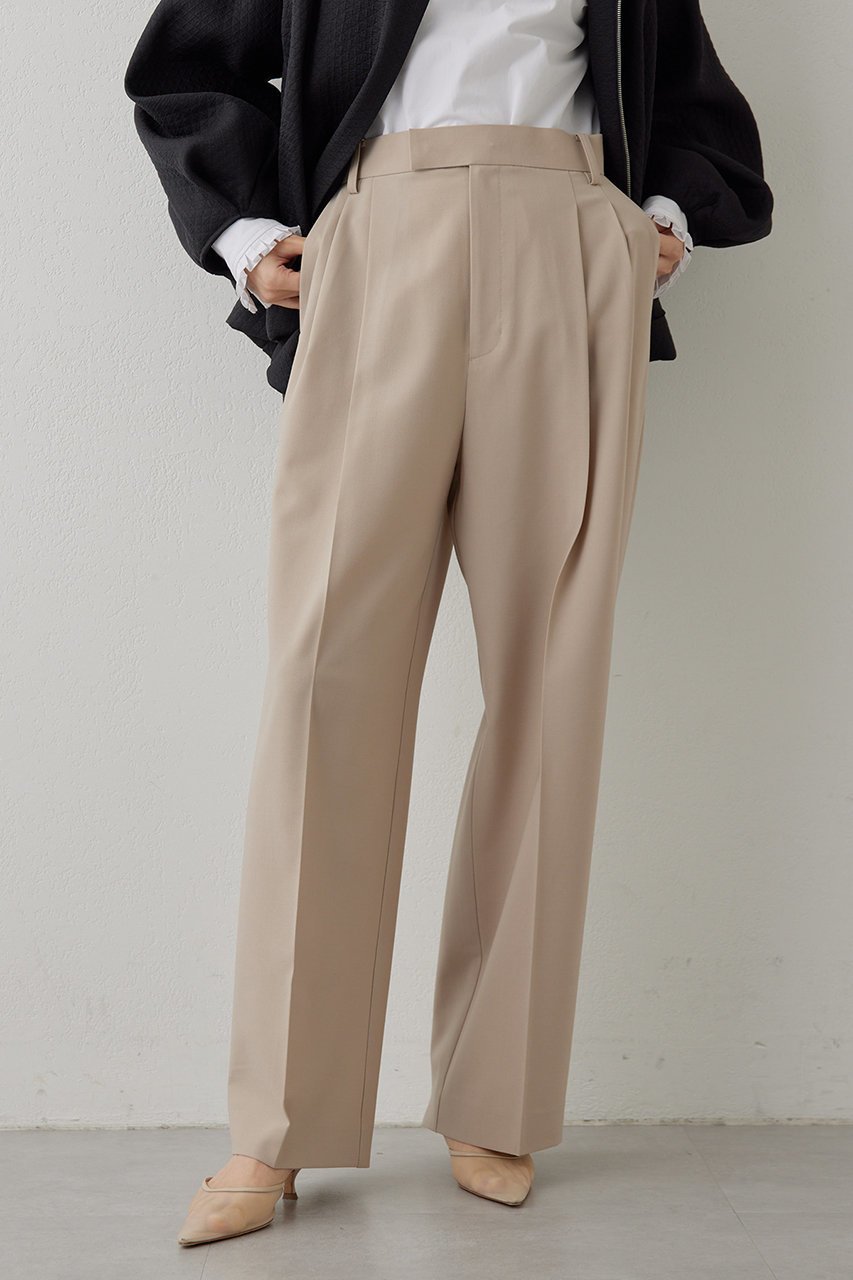 【ウィムガゼット/Whim Gazette】のワイドタックパンツ 人気、トレンドファッション・服の通販 founy(ファニー) 　ファッション　Fashion　レディースファッション　Fashion for Women　パンツ　Pants & Trousers　ストレート　Straight, Straight Cut　フロント　Front, Front Design　エレガント 上品　Elegant　other-2|ID: prp329100004202571 ipo3291000000032922825