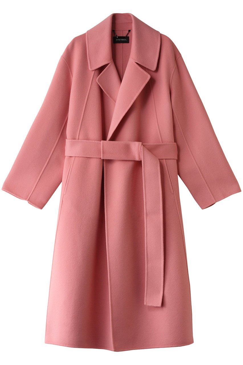 【ヒューエルミュージアム/hueLe Museum】の【STUMBLY】Belted Panel Line Coat インテリア・キッズ・メンズ・レディースファッション・服の通販 founy(ファニー) ファッション Fashion レディースファッション Fashion for Women アウター Coat / Outerwear Collection コート・ロングコート・ピーコート Long Coats, Peacoats & More エレガント 上品 Elegant ラップ Wrap, Wrap Design リュクス Luxury, Elegant, High-End, Chic ロング Long, Long-Length 冬 Winter / This Winter ピンク|ID: prp329100004202585 ipo3291000000035720206