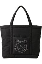 【メゾン キツネ/MAISON KITSUNE】の【UNISEX】FOX HEAD パファーミディアムトートバッグ ブラック|ID:prp329100004207095