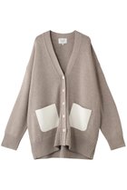 【ベイジ,/BEIGE,】のLEADER(ルアデ)/フェイクレザーポケットオーバーサイズカーディガン Taupe|ID:prp329100004207137