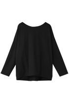 【スリー ドッツ/three dots】のパウダリーコットン 長袖ボートネックTシャツ ブラック|ID: prp329100004207142 ipo3291000000032892062