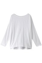 【スリー ドッツ/three dots】のパウダリーコットン 長袖ボートネックTシャツ ホワイト|ID: prp329100004207142 ipo3291000000032892067