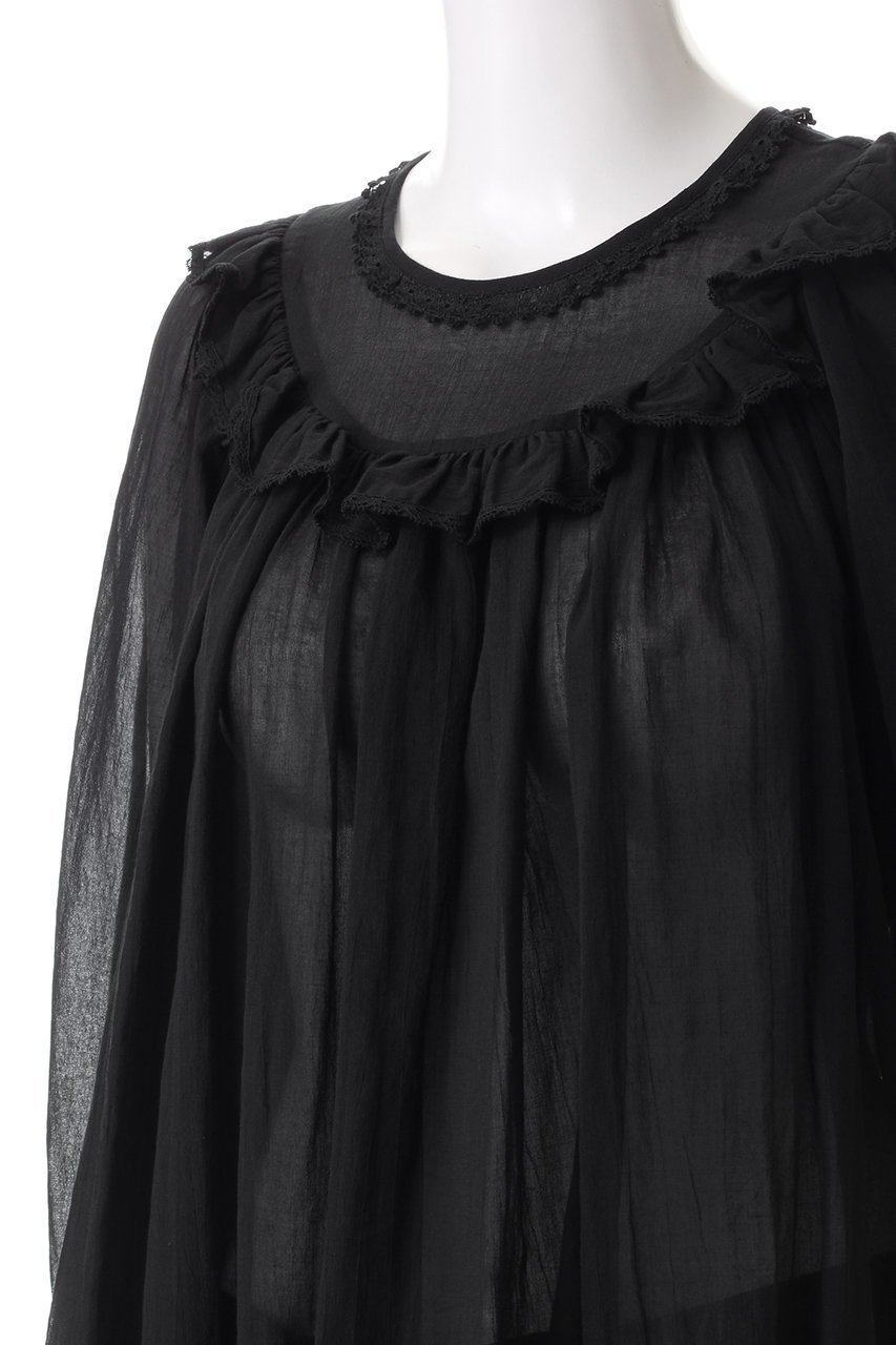 【ビリティス ディセッタン/Bilitis dix-sept ans】のラウンドヨークブラウス 人気、トレンドファッション・服の通販 founy(ファニー) 　ファッション　Fashion　レディースファッション　Fashion for Women　トップス・カットソー　Cut & Sew Tops　シャツ・ブラウス・オフィスカジュアル　Elegant Blouses & Button-Ups　ギャザー　Gathered, Ruffled　シアー　Sheer, See-Through　スリーブ　Sleeve, Long Sleeve / Short Sleeve　トレンド　Trend, Trending Now　フェミニン　Feminine, Girly　フリル　Frill, Ruffle　ヨーク　Yoke, Yoke Design　ラウンド　Round, Round Neck　ロング　Long, Long-Length　other-5|ID: prp329100004208529 ipo3291000000034955948