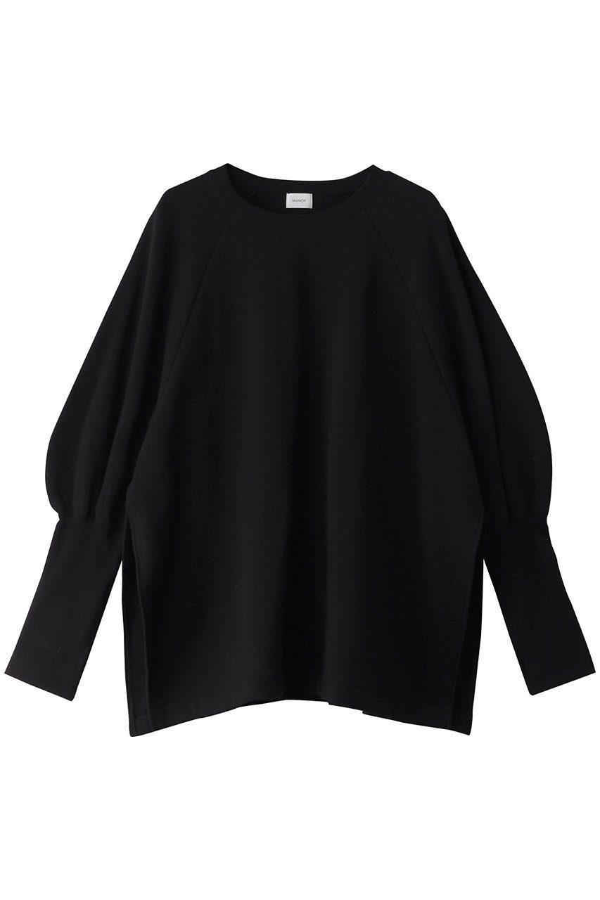 【マノフ/MANOF】のPUFF SLEEVE CUT TOPS Tシャツ/カットソー インテリア・キッズ・メンズ・レディースファッション・服の通販 founy(ファニー) 　ファッション　Fashion　レディースファッション　WOMEN　トップス・カットソー　Tops/Tshirt　シャツ/ブラウス　Shirts/Blouses　ロング / Tシャツ　T-Shirts　カットソー　Cut and Sewn　カットソー　Cut And Sew　ギャザー　Gather　シンプル　Simple　スリット　Slit　スリーブ　Sleeve　トレンド　Trend　ロング　Long　NEW・新作・新着・新入荷　New Arrivals　BLACK|ID: prp329100004208530 ipo3291000000029178502