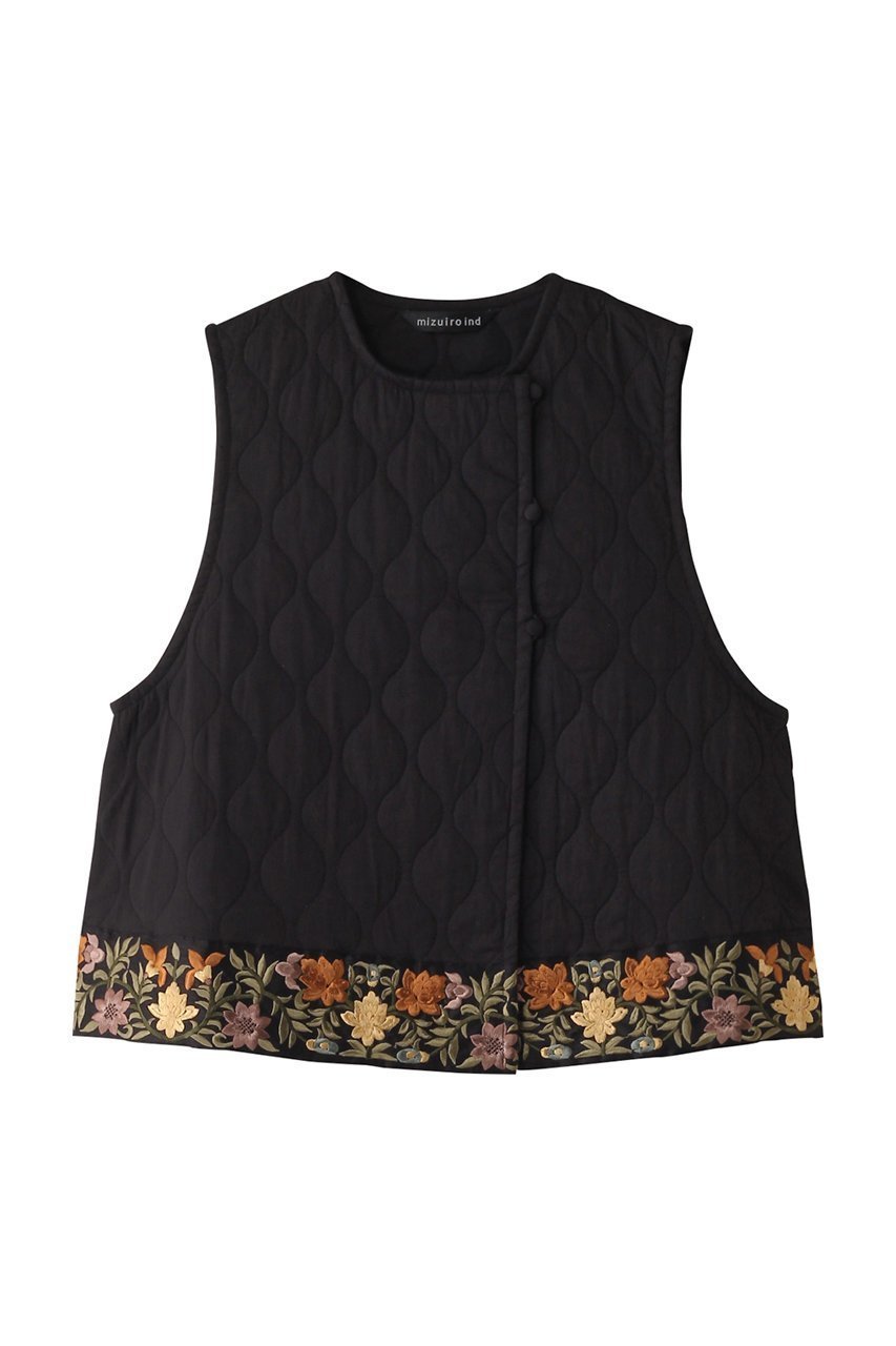 【ミズイロ インド/mizuiro ind】のquilting embroidary tape vest ベスト インテリア・キッズ・メンズ・レディースファッション・服の通販 founy(ファニー) 　ファッション　Fashion　レディースファッション　WOMEN　アウター　Coat Outerwear　ジャケット　Jackets　A/W・秋冬　Aw・Autumn/Winter・Fw・Fall-Winter　アンティーク　Antique　キルティング　Quilting　ショート　Short　ジャケット　Jacket　ベスト　Vest　リュクス　Luxe　エレガント 上品　Elegant　NEW・新作・新着・新入荷　New Arrivals　black|ID: prp329100004208549 ipo3291000000029178556