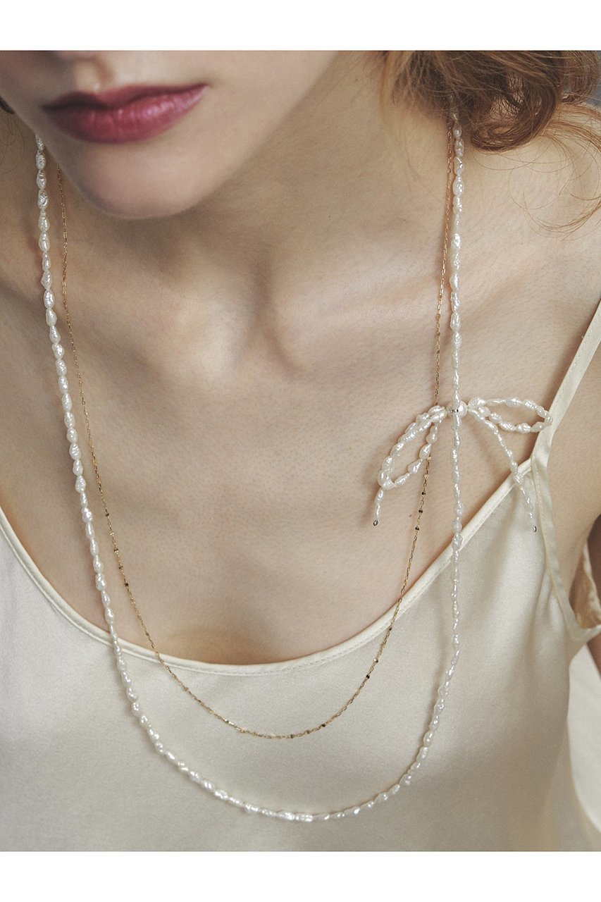 【ルボンボン/les bonbon】のbow pearl ロングネックレス 人気、トレンドファッション・服の通販 founy(ファニー) 　ファッション　Fashion　レディースファッション　Fashion for Women　ジュエリー　Jewelry　ネックレス　Necklaces & Pendants　キャミソール　Camisole, Spaghetti Strap Top　ネックレス　Necklace, Pendant Necklace　パール　Pearl, Pearl Accent　フォルム　Silhouette, Form　ロング　Long, Long-Length　エレガント 上品　Elegant　other-2|ID: prp329100004208590 ipo3291000000035659459