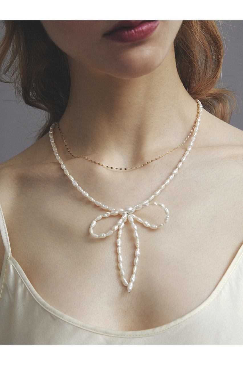 【ルボンボン/les bonbon】のbow pearl ネックレス 人気、トレンドファッション・服の通販 founy(ファニー) 　ファッション　Fashion　レディースファッション　Fashion for Women　ジュエリー　Jewelry　ネックレス　Necklaces & Pendants　ネックレス　Necklace, Pendant Necklace　パール　Pearl, Pearl Accent　フォルム　Silhouette, Form　other-2|ID: prp329100004208591 ipo3291000000031388552