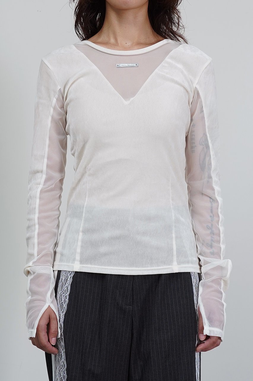 【プランク プロジェクト/PRANK PROJECT】の2WAYベロアトップ/ 2way Velor Top インテリア・キッズ・メンズ・レディースファッション・服の通販 founy(ファニー) ファッション Fashion レディースファッション Fashion for Women トップス・カットソー Cut & Sew Tops シャツ・ブラウス・オフィスカジュアル Elegant Blouses & Button-Ups ロングTシャツ・Tシャツ Longline T-Shirts & Tees カットソー・ベーシックTシャツ Cut-and-Sewn Tops / Stretch Tees & Basics ベロアトップス Velour Tops / Velvet-Look Items おすすめ Recommended / Our Picks スリーブ Sleeve, Long Sleeve / Short Sleeve デコルテ Décolleté, Neckline ドッキング Docking, Mixed Material ベロア Velour, Soft Velvet ロング Long, Long-Length WHT(ホワイト)|ID: prp329100004210193 ipo3291000000034421249