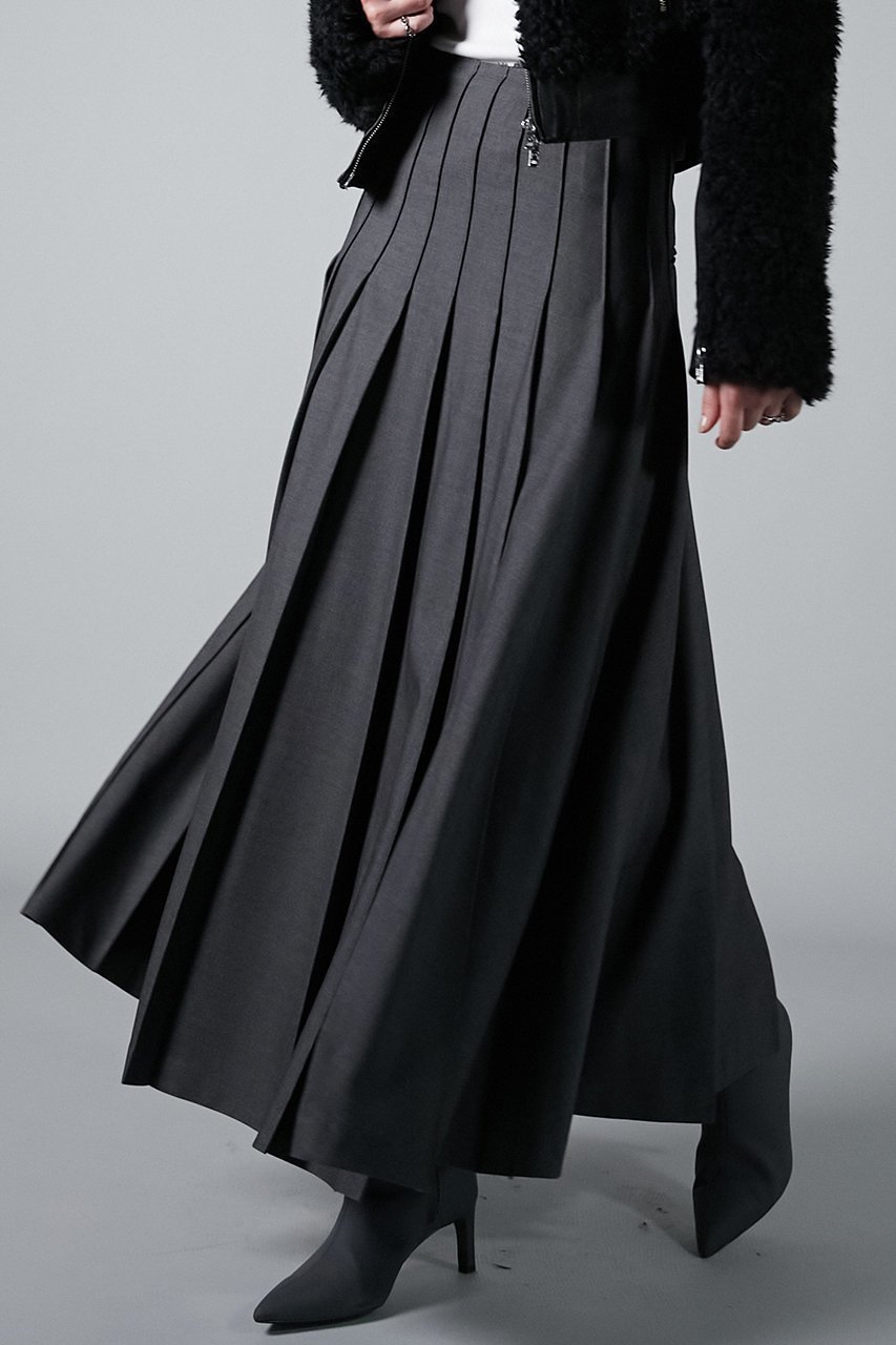 【プランク プロジェクト/PRANK PROJECT】のウールマキシプリーツスカート 人気、トレンドファッション・服の通販 founy(ファニー) 　ファッション　Fashion　レディースファッション　WOMEN　スカート　Skirt　プリーツスカート　Pleated Skirts　ロングスカート　Long Skirt　スリット　Slit　ツイル　Twill　フロント　Front　プリーツ　Pleats　ロング　Long　other-7|ID: prp329100004210195 ipo3291000000031387958