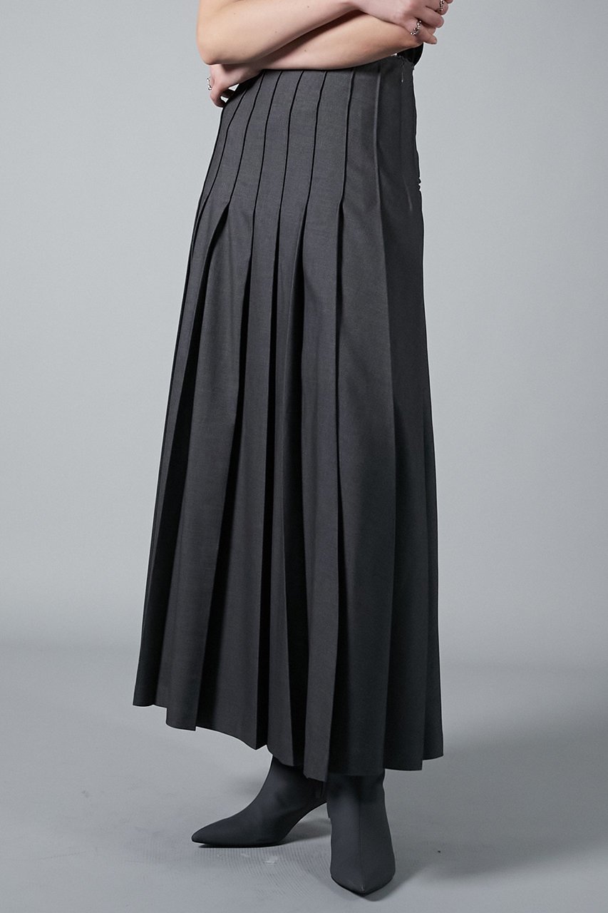 【プランク プロジェクト/PRANK PROJECT】のウールマキシプリーツスカート 人気、トレンドファッション・服の通販 founy(ファニー) 　ファッション　Fashion　レディースファッション　Fashion for Women　スカート　Skirts　プリーツスカート / 上品フェミニンスタイル　Pleated Skirts　ロングスカート　Long Skirts / Maxi & Midi Skirts　スリット　Slit, Slit Detail　ツイル　Twist, Twisted Detail　フロント　Front, Front Design　プリーツ　Pleats, Pleated　ロング　Long, Long-Length　other-2|ID: prp329100004210195 ipo3291000000035509295