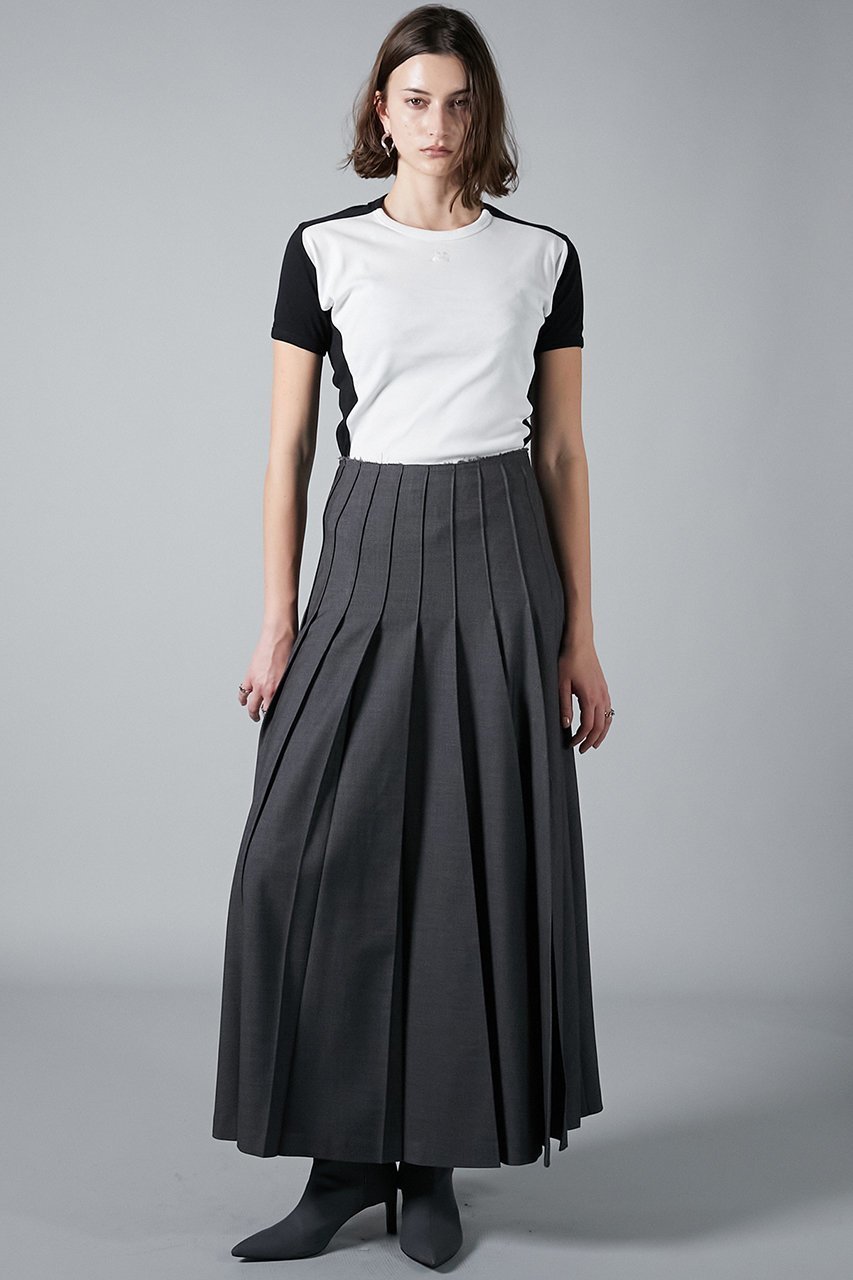 【プランク プロジェクト/PRANK PROJECT】のウールマキシプリーツスカート 人気、トレンドファッション・服の通販 founy(ファニー) 　ファッション　Fashion　レディースファッション　Fashion for Women　スカート　Skirts　プリーツスカート / 上品フェミニンスタイル　Pleated Skirts　ロングスカート　Long Skirts / Maxi & Midi Skirts　スリット　Slit, Slit Detail　ツイル　Twist, Twisted Detail　フロント　Front, Front Design　プリーツ　Pleats, Pleated　ロング　Long, Long-Length　other-5|ID: prp329100004210195 ipo3291000000035509298