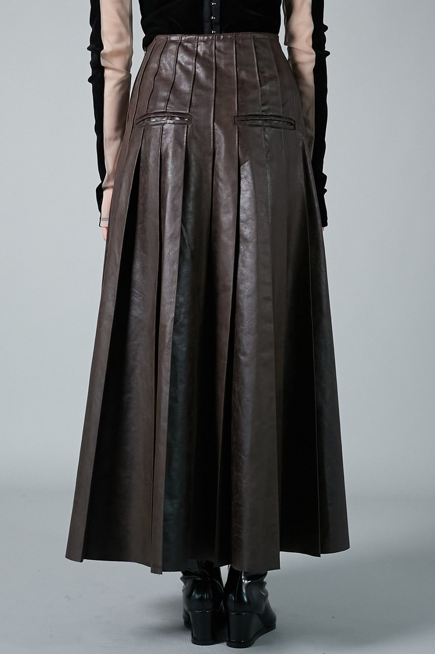 【プランク プロジェクト/PRANK PROJECT】のプリテッドマキシスカート 人気、トレンドファッション・服の通販 founy(ファニー) ファッション Fashion レディースファッション Fashion for Women スカート Skirts ロングスカート Long Skirts / Maxi & Midi Skirts スリット Slit, Slit Detail フェイクレザー Faux Leather, PU Leather フロント Front, Front Design プリーツ Pleats, Pleated リアル Real, Realistic ロング Long, Long-Length other-3|ID: prp329100004210196 ipo3291000000034980883