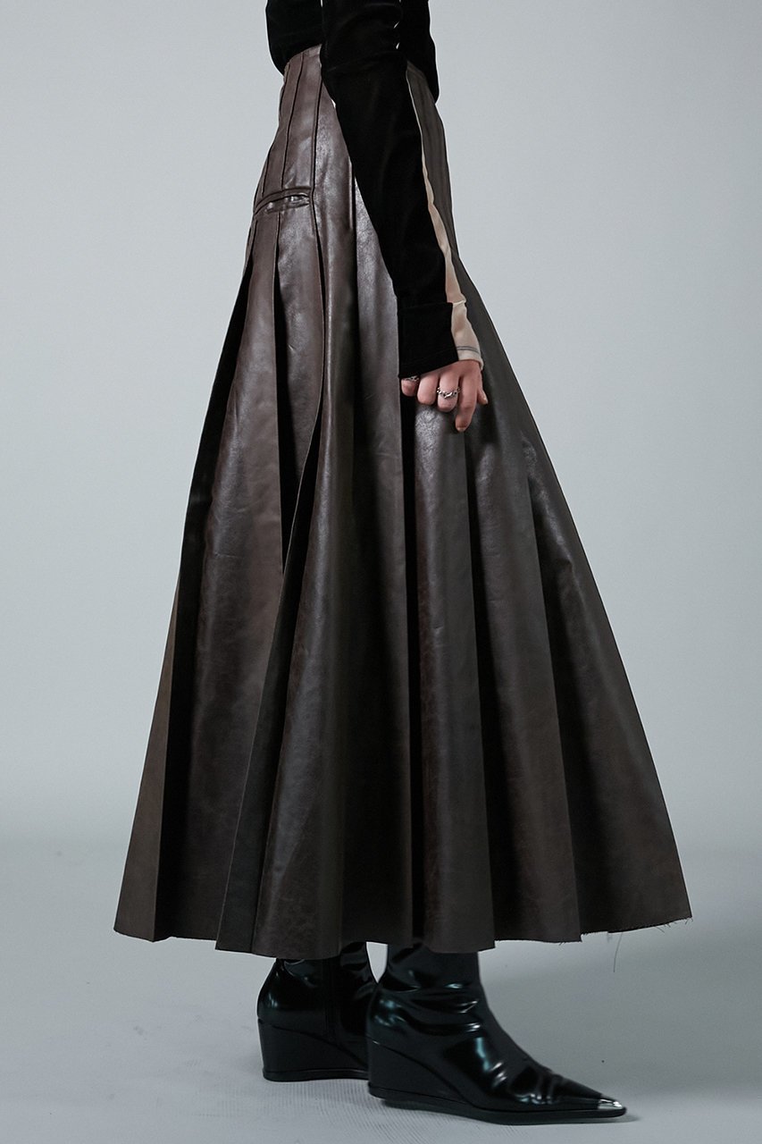 【プランク プロジェクト/PRANK PROJECT】のプリテッドマキシスカート 人気、トレンドファッション・服の通販 founy(ファニー) ファッション Fashion レディースファッション Fashion for Women スカート Skirts ロングスカート Long Skirts / Maxi & Midi Skirts スリット Slit, Slit Detail フェイクレザー Faux Leather, PU Leather フロント Front, Front Design プリーツ Pleats, Pleated リアル Real, Realistic ロング Long, Long-Length other-4|ID: prp329100004210196 ipo3291000000034980884