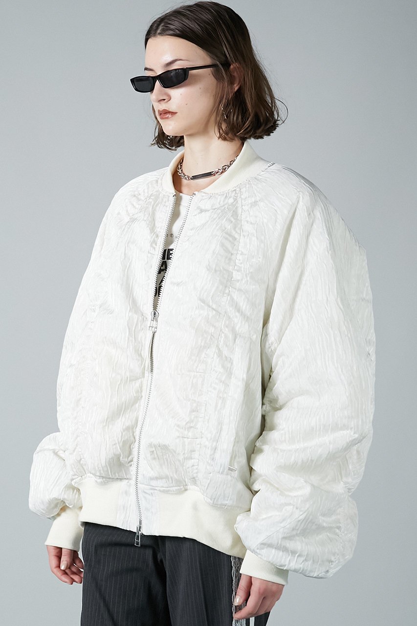 【プランク プロジェクト/PRANK PROJECT】のフォルムスリーブジャガードMA-1 人気、トレンドファッション・服の通販 founy(ファニー) 　ファッション　Fashion　レディースファッション　Fashion for Women　アウター　Coat / Outerwear Collection　レディースジャケット・軽アウター　Jackets　ブルゾンジャケット・スポーティアウター　Blouson Jackets　MA-1ジャケット　MA-1 Bomber Jackets / Flight Jackets　ジャケット　Jacket, Outerwear　フォルム　Silhouette, Form　ブルゾン　Blouson, Bomber Jacket　メタル　Metal, Metal Parts　other-3|ID: prp329100004210201 ipo3291000000032964555