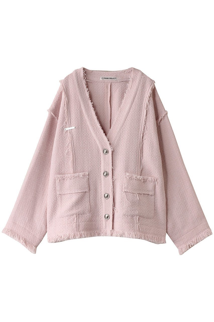 【プランク プロジェクト/PRANK PROJECT】のツイードカーディガン インテリア・キッズ・メンズ・レディースファッション・服の通販 founy(ファニー) 　ファッション　Fashion　レディースファッション　Fashion for Women　トップス・カットソー　Cut & Sew Tops　ニット　Knit Tops & Sweaters　カーディガン・羽織り　Layered Style Cardigans　おすすめ　Recommended / Our Picks　カーディガン　Cardigan, Knitwear　ジャケット　Jacket, Outerwear　ツイード　Twill, Twill Weave　PNK(ピンク)|ID: prp329100004210202 ipo3291000000032966558