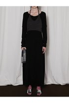 【プランク プロジェクト/PRANK PROJECT】のニットレイヤードマキシワンピ/Knit Layered Maxi One Piece BLK(ブラック)|ID:prp329100004210206