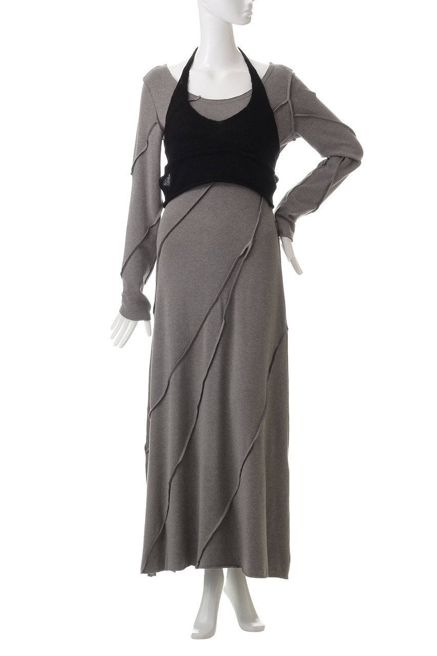 【プランク プロジェクト/PRANK PROJECT】のニットレイヤードマキシワンピ/Knit Layered Maxi One Piece 人気、トレンドファッション・服の通販 founy(ファニー) 　ファッション　Fashion　レディースファッション　Fashion for Women　ワンピース　Dresses　チュニック　Tunic Tops & Dresses　マキシ丈ワンピース・ロングドレス　Maxi Dresses / Long One-Pieces　チュニック　Tunic, Long Top　ビスチェ　Bustier, Corset Top　リボン　Ribbon, Bow　ロング　Long, Long-Length　other-2|ID: prp329100004210206 ipo3291000000032889262