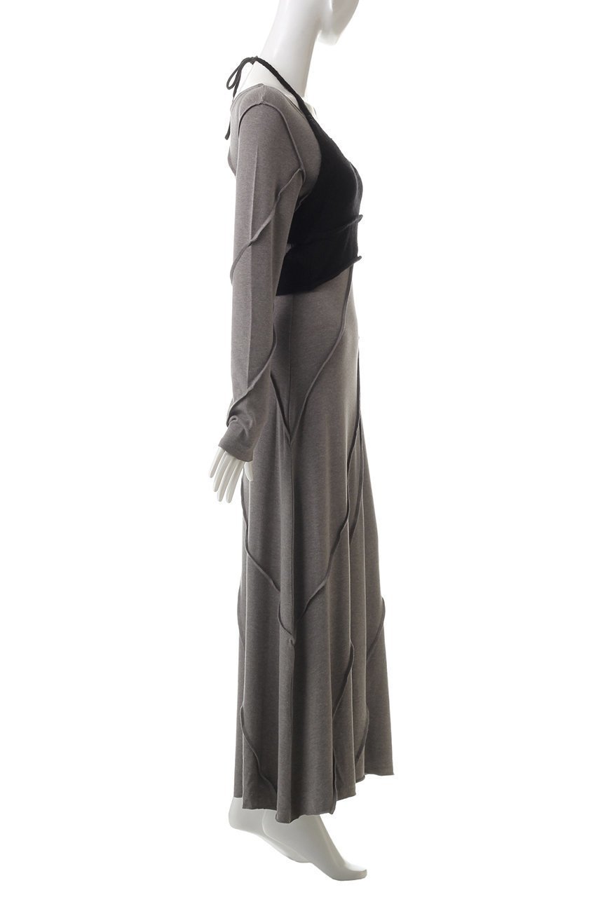 【プランク プロジェクト/PRANK PROJECT】のニットレイヤードマキシワンピ/Knit Layered Maxi One Piece 人気、トレンドファッション・服の通販 founy(ファニー) 　ファッション　Fashion　レディースファッション　Fashion for Women　ワンピース　Dresses　チュニック　Tunic Tops & Dresses　マキシ丈ワンピース・ロングドレス　Maxi Dresses / Long One-Pieces　チュニック　Tunic, Long Top　ビスチェ　Bustier, Corset Top　リボン　Ribbon, Bow　ロング　Long, Long-Length　other-3|ID: prp329100004210206 ipo3291000000032889264