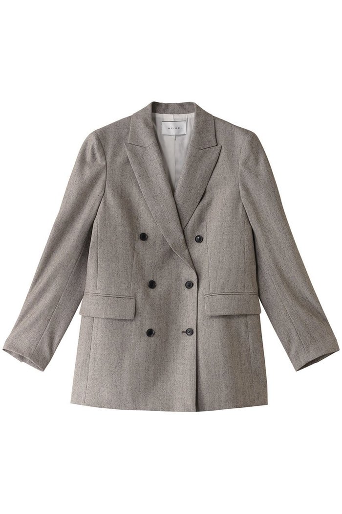 【ベイジ,/BEIGE,】のNATION(ナシオン)/ウールヘリンボンダブルジャケット インテリア・キッズ・メンズ・レディースファッション・服の通販 founy(ファニー) https://founy.com/ ファッション Fashion レディースファッション WOMEN アウター Coat Outerwear ジャケット Jackets クラシカル Classical シェイプ Shape ジャケット Jacket デニム Denim |ID: prp329100004210262 ipo3291000000029191845
