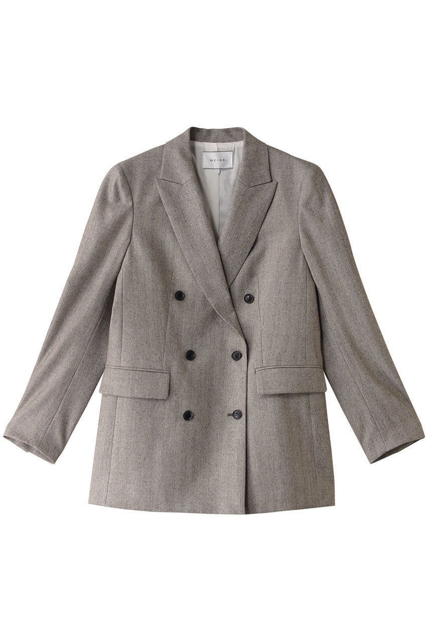 【ベイジ,/BEIGE,】のNATION(ナシオン)/ウールヘリンボンダブルジャケット インテリア・キッズ・メンズ・レディースファッション・服の通販 founy(ファニー) 　ファッション　Fashion　レディースファッション　Fashion for Women　アウター　Coat / Outerwear Collection　レディースジャケット・軽アウター　Jackets　クラシカル　Classical, Vintage-Inspired　シェイプ　Shape, Slim Fit　ジャケット　Jacket, Outerwear　デニム　Denim, Jeans Material　C.Gray|ID: prp329100004210262 ipo3291000000035720947