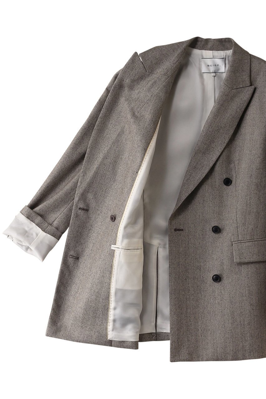 【ベイジ,/BEIGE,】のNATION(ナシオン)/ウールヘリンボンダブルジャケット 人気、トレンドファッション・服の通販 founy(ファニー) 　ファッション　Fashion　レディースファッション　Fashion for Women　アウター　Coat / Outerwear Collection　レディースジャケット・軽アウター　Jackets　クラシカル　Classical, Vintage-Inspired　シェイプ　Shape, Slim Fit　ジャケット　Jacket, Outerwear　デニム　Denim, Jeans Material　other-6|ID: prp329100004210262 ipo3291000000035720952