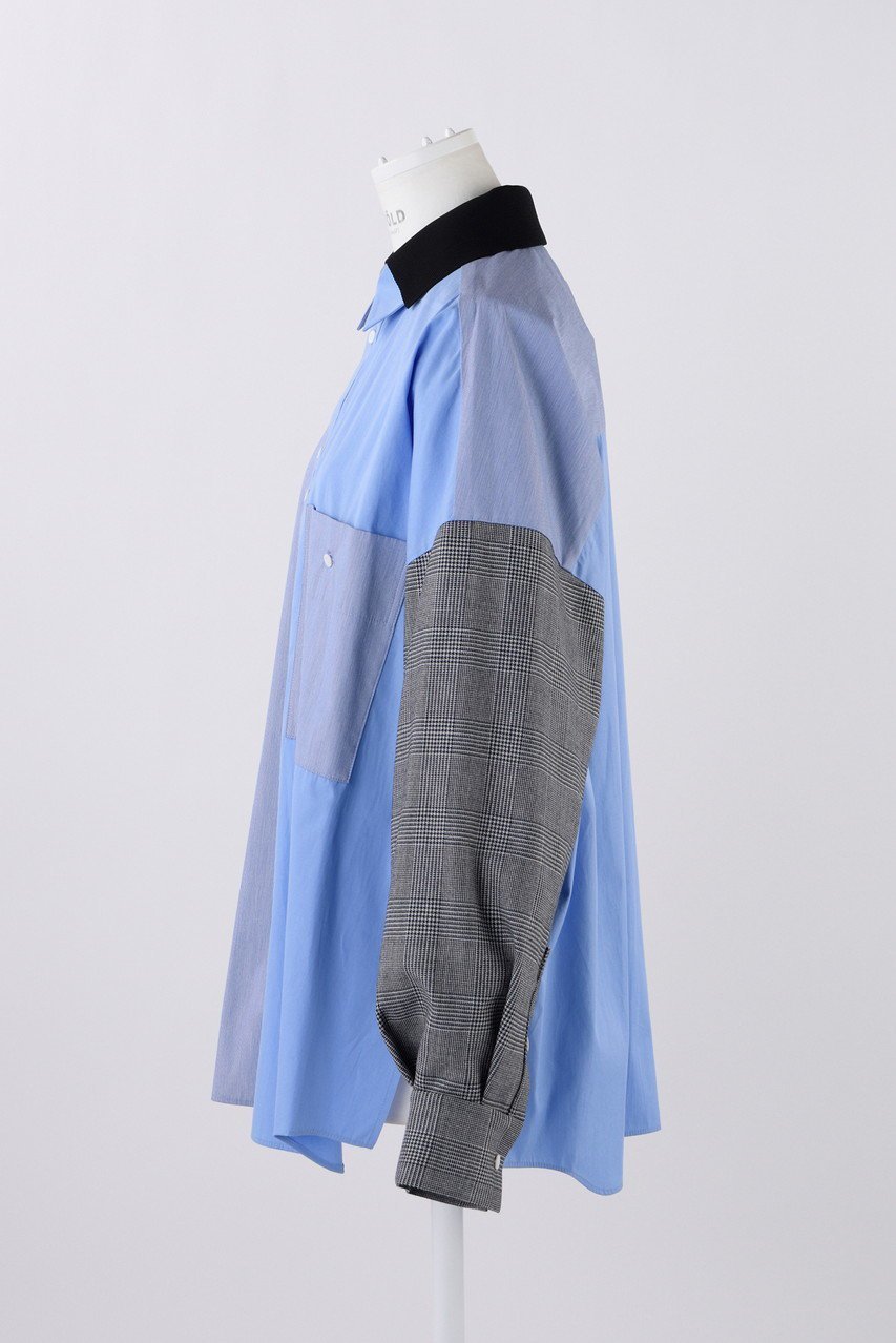 【エンフォルド/ENFOLD】のSTRIPE MIX ニットクレリック SH/シャツ 人気、トレンドファッション・服の通販 founy(ファニー) 　ファッション　Fashion　レディースファッション　Fashion for Women　トップス・カットソー　Cut & Sew Tops　ニット　Knit Tops & Sweaters　シャツ・ブラウス・オフィスカジュアル　Elegant Blouses & Button-Ups　スリーブ　Sleeve, Long Sleeve / Short Sleeve　ボックス　Boxy, Box Shape　ミックス　Mix, Mixed Style　ロング　Long, Long-Length　冬　Winter / This Winter　other-2|ID: prp329100004211648 ipo3291000000032888329