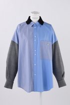 【エンフォルド/ENFOLD】のSTRIPE MIX ニットクレリック SH/シャツ 人気、トレンドファッション・服の通販 founy(ファニー) ファッション Fashion レディースファッション Fashion for Women トップス・カットソー Cut & Sew Tops ニット Knit Tops & Sweaters シャツ・ブラウス・オフィスカジュアル Elegant Blouses & Button-Ups スリーブ Sleeve, Long Sleeve / Short Sleeve ボックス Boxy, Box Shape ミックス Mix, Mixed Style ロング Long, Long-Length 冬 Winter / This Winter thumbnail グレンチェック|ID: prp329100004211648 ipo3291000000036399097