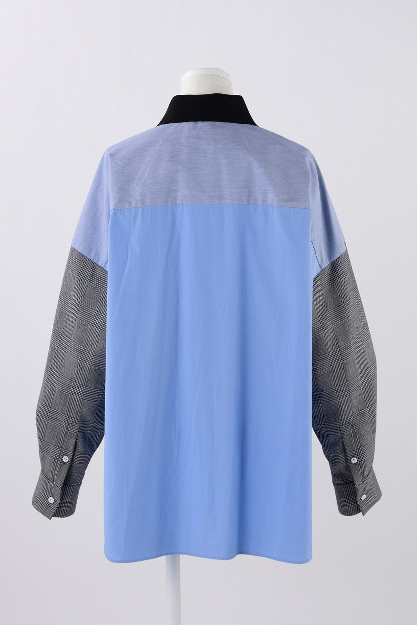 【エンフォルド/ENFOLD】のSTRIPE MIX ニットクレリック SH/シャツ 人気、トレンドファッション・服の通販 founy(ファニー) 　ファッション　Fashion　レディースファッション　Fashion for Women　トップス・カットソー　Cut & Sew Tops　ニット　Knit Tops & Sweaters　シャツ・ブラウス・オフィスカジュアル　Elegant Blouses & Button-Ups　スリーブ　Sleeve, Long Sleeve / Short Sleeve　ボックス　Boxy, Box Shape　ミックス　Mix, Mixed Style　ロング　Long, Long-Length　冬　Winter / This Winter　other-3|ID: prp329100004211648 ipo3291000000036399099