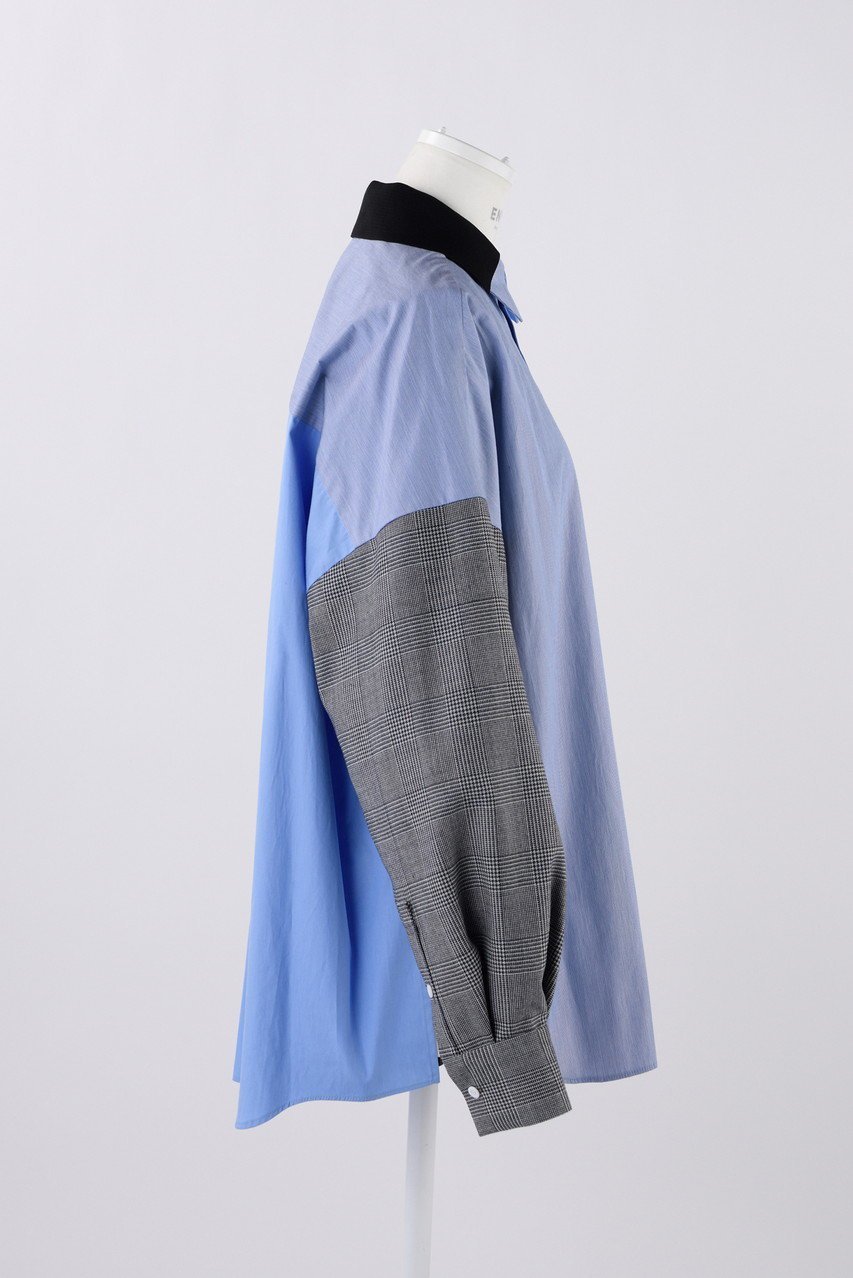 【エンフォルド/ENFOLD】のSTRIPE MIX ニットクレリック SH/シャツ 人気、トレンドファッション・服の通販 founy(ファニー) 　ファッション　Fashion　レディースファッション　Fashion for Women　トップス・カットソー　Cut & Sew Tops　ニット　Knit Tops & Sweaters　シャツ・ブラウス・オフィスカジュアル　Elegant Blouses & Button-Ups　スリーブ　Sleeve, Long Sleeve / Short Sleeve　ボックス　Boxy, Box Shape　ミックス　Mix, Mixed Style　ロング　Long, Long-Length　冬　Winter / This Winter　other-4|ID: prp329100004211648 ipo3291000000036399100