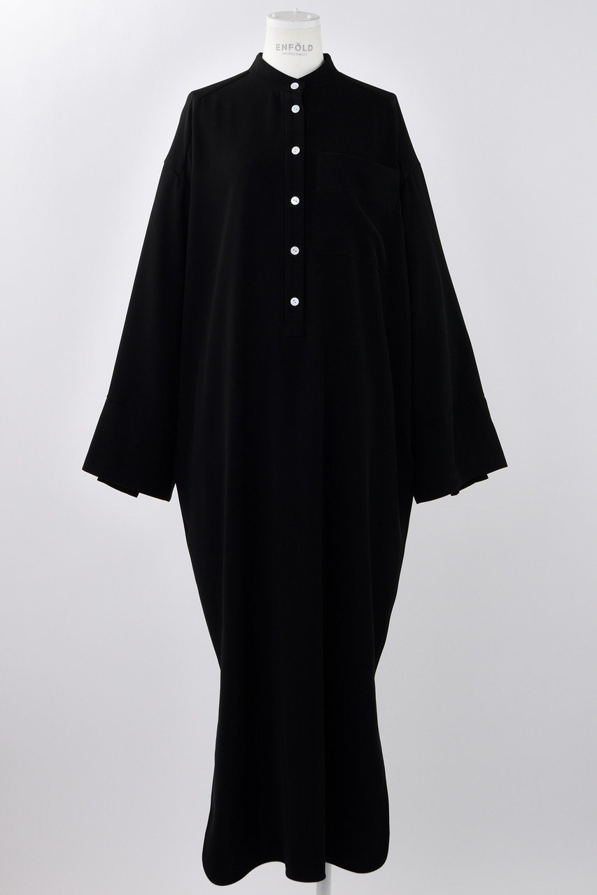 【エンフォルド/ENFOLD】のPEツイル コクーンブラウス DRS/ドレス 人気、トレンドファッション・服の通販 founy(ファニー) 　ファッション　Fashion　レディースファッション　Fashion for Women　ワンピース　Dresses　フォーマル・パーティードレス・結婚式用ドレス　Elegant & Casual Dresses　チュニック　Tunic Tops & Dresses　エレガント 上品　Elegant　スリーブ　Sleeve, Long Sleeve / Short Sleeve　チュニック　Tunic, Long Top　ツイル　Twist, Twisted Detail　ドレス　Dress, One-Piece　ハイネック　High Neck, Mock Neck　ロング　Long, Long-Length　ワイド　Wide, Wide Fit　 other-1|ID: prp329100004211650 ipo3291000000032891290