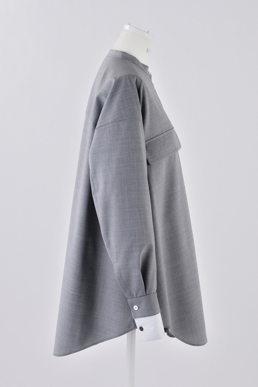 【エンフォルド/ENFOLD】のT/Wトロ オーバーSH/シャツ 人気、トレンドファッション・服の通販 founy(ファニー) 　ファッション　Fashion　レディースファッション　Fashion for Women　トップス・カットソー　Cut & Sew Tops　シャツ・ブラウス・オフィスカジュアル　Elegant Blouses & Button-Ups　ジャケット　Jacket, Outerwear　スリーブ　Sleeve, Long Sleeve / Short Sleeve　フラップ　Flap, Flap Pocket　ポケット　Pocket, Pocket Detail　リラックス　Relax, Relaxed Fit　ロング　Long, Long-Length　冬　Winter / This Winter　other-4|ID: prp329100004211652 ipo3291000000032888355