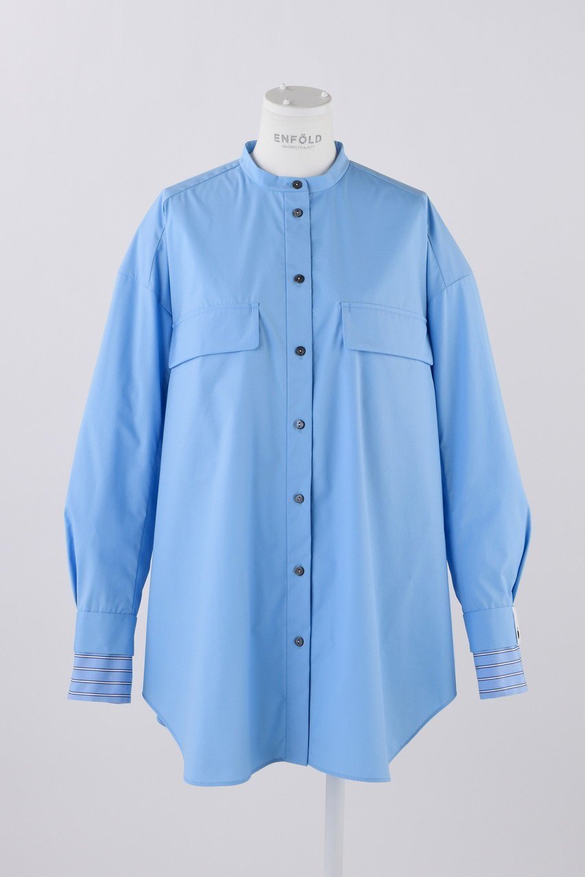 【エンフォルド/ENFOLD】のC/PEブロード オーバーSH/シャツ インテリア・キッズ・メンズ・レディースファッション・服の通販 founy(ファニー) ファッション Fashion レディースファッション Fashion for Women トップス・カットソー Cut & Sew Tops シャツ・ブラウス・オフィスカジュアル Elegant Blouses & Button-Ups ジャケット Jacket, Outerwear スリーブ Sleeve, Long Sleeve / Short Sleeve フラップ Flap, Flap Pocket ブロード Broadcloth, Fine Cotton ポケット Pocket, Pocket Detail リラックス Relax, Relaxed Fit ロング Long, Long-Length ライトブルー|ID: prp329100004211653 ipo3291000000036399108