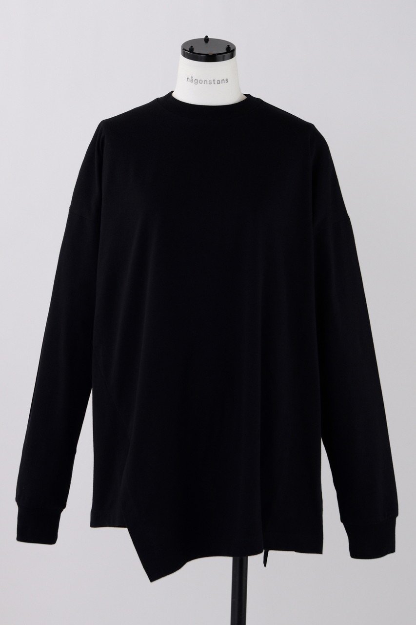【ナゴンスタンス/nagonstans】のCO天竺 アシンメロンT インテリア・キッズ・メンズ・レディースファッション・服の通販 founy(ファニー) 　ファッション　Fashion　レディースファッション　Fashion for Women　トップス・カットソー　Cut & Sew Tops　シャツ・ブラウス・オフィスカジュアル　Elegant Blouses & Button-Ups　ロングTシャツ・Tシャツ　Longline T-Shirts & Tees　カットソー・ベーシックTシャツ　Cut-and-Sewn Tops / Stretch Tees & Basics　スリーブ　Sleeve, Long Sleeve / Short Sleeve　ロング　Long, Long-Length　人気　Popular, Best Seller　冬　Winter / This Winter　Black|ID: prp329100004211658 ipo3291000000032893177