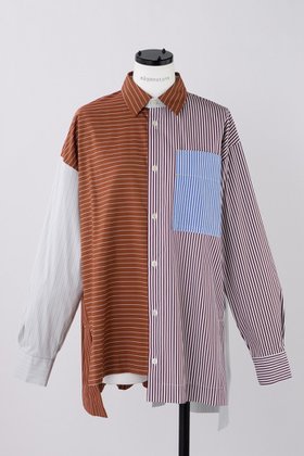 【ナゴンスタンス/nagonstans】の【11/1 12:00販売開始】Brick Stripe Mix スクエアBOX SH/シャツ 人気、トレンドファッション・服の通販 founy(ファニー) ファッション Fashion レディースファッション WOMEN トップス・カットソー Tops/Tshirt シャツ/ブラウス Shirts/Blouses アシンメトリー Asymmetry スクエア Square スリット Slit スリーブ Sleeve リラックス Relax ロング Long NEW・新作・新着・新入荷 New Arrivals |ID:prp329100004211664