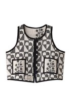 【エスゼット ブロックプリント/SZ Blockprints】のQUILTED VEST HEART COOKIE キルティングベスト ブラック|ID:prp329100004211696