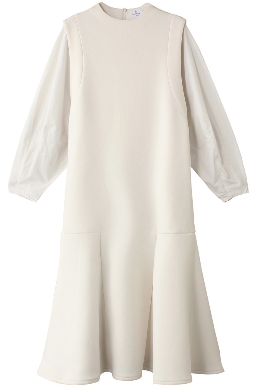 【ランバン オン ブルー/LANVIN en Bleu】のタフタスリーブコンビワンピース 人気、トレンドファッション・服の通販 founy(ファニー) 　ファッション　Fashion　レディースファッション　Fashion for Women　ワンピース　Dresses　チュニック　Tunic Tops & Dresses　おすすめ　Recommended / Our Picks　タフタ　Taffeta, Structured Fabric　チュニック　Tunic, Long Top　トレンド　Trend, Trending Now　フレア　Flare, Flared　リラックス　Relax, Relaxed Fit　ロング　Long, Long-Length　 other-1|ID: prp329100004212843 ipo3291000000032884181