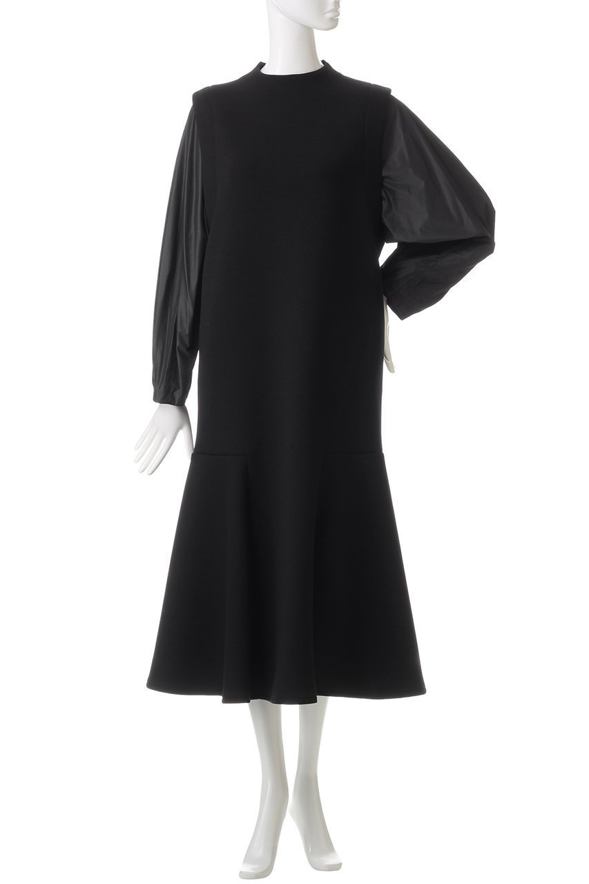 【ランバン オン ブルー/LANVIN en Bleu】のタフタスリーブコンビワンピース 人気、トレンドファッション・服の通販 founy(ファニー) 　ファッション　Fashion　レディースファッション　Fashion for Women　ワンピース　Dresses　チュニック　Tunic Tops & Dresses　おすすめ　Recommended / Our Picks　タフタ　Taffeta, Structured Fabric　チュニック　Tunic, Long Top　トレンド　Trend, Trending Now　フレア　Flare, Flared　リラックス　Relax, Relaxed Fit　ロング　Long, Long-Length　other-2|ID: prp329100004212843 ipo3291000000032884194